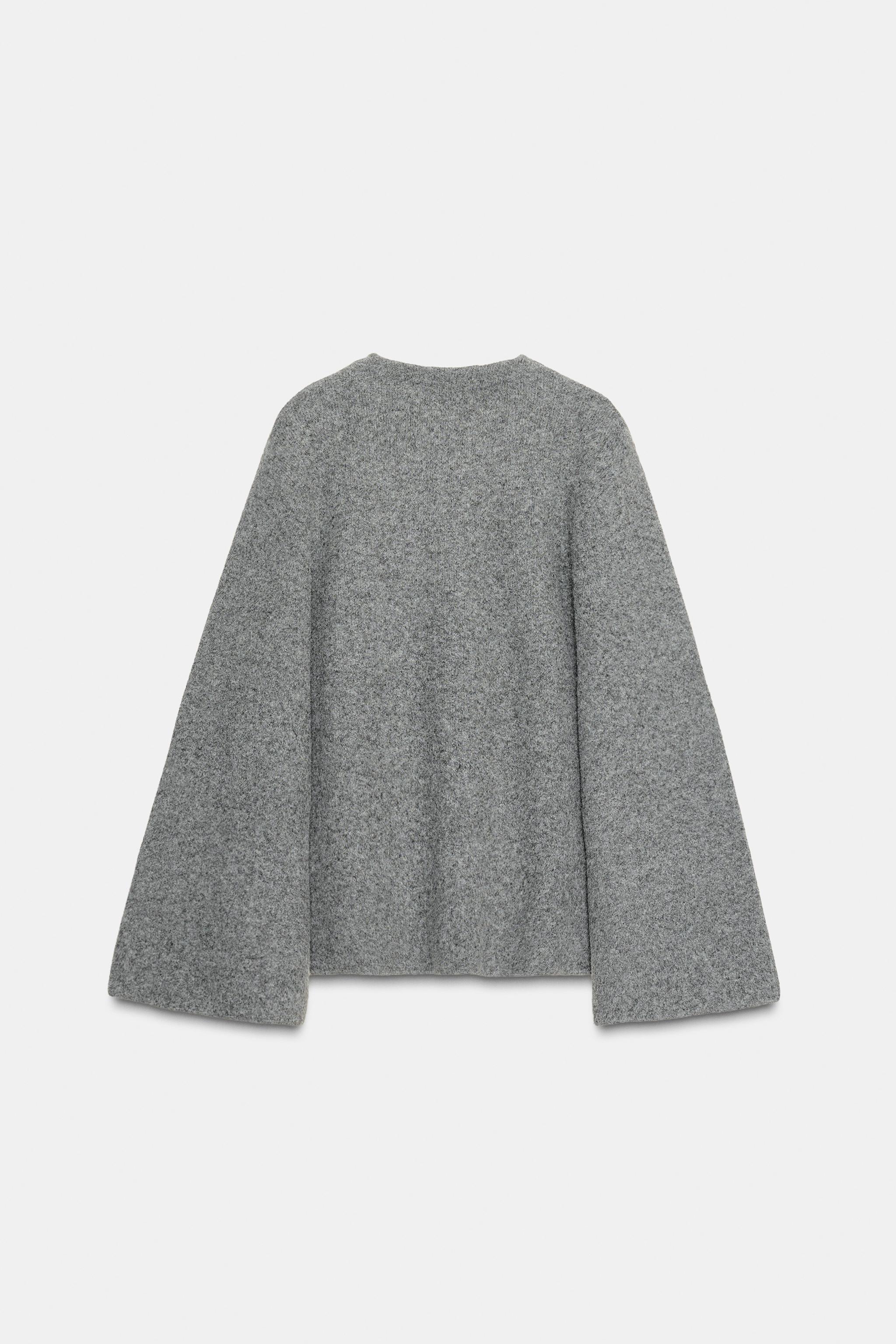 KNIT KIMONO COAT WITH SLIT SLEEVES